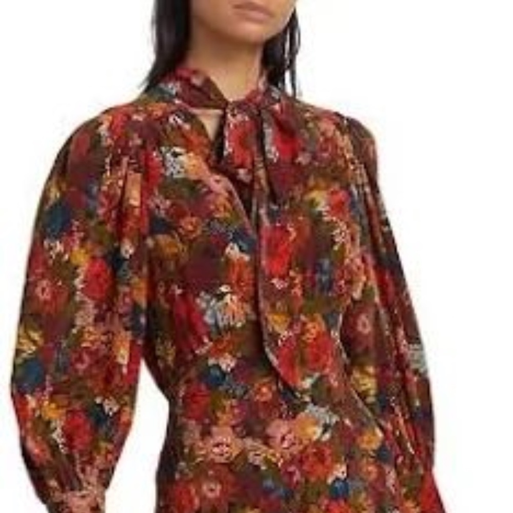 DÔEN Blossom bow floral-print silk-crepe maxi dress